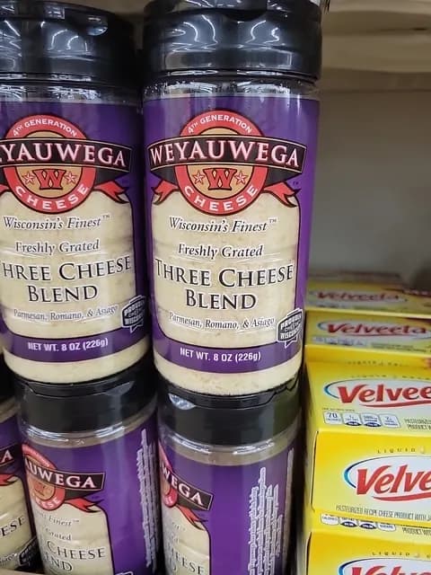 Weyauwega Cheese Wisconsin'S Finest Freshly Grated Three Cheese Blend
