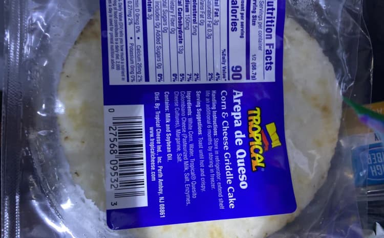 Tropical Arepa De Queso Corn & Cheese Griddle Cake