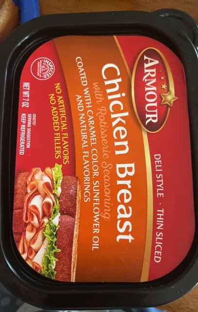 Armour Chicken Breast Coated With Caramel Color, Sunflower Oil And Natural Flavorings