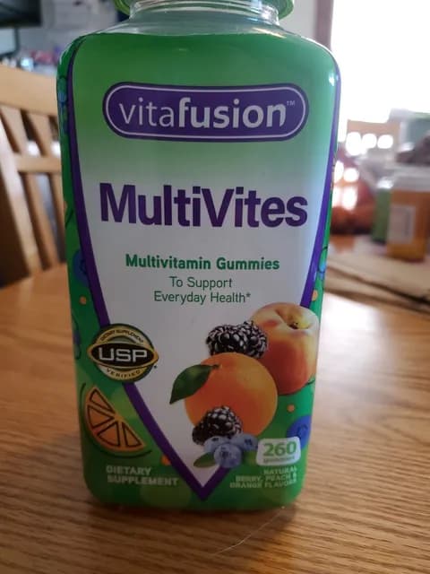 Vitafusion Multivites Multivitamin Gummies Berry, Peach & Orange Flavors