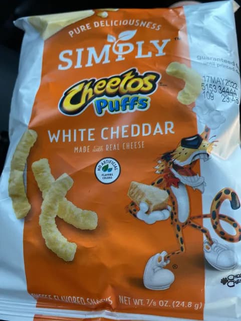 Cheetos Simply Puffs White Cheddar Cheese Flavored Snacks