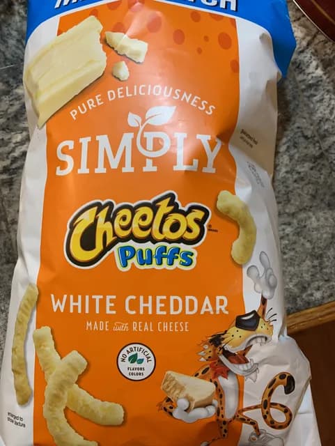 Simply Cheetos Puffs White Cheddar With Real Cheese