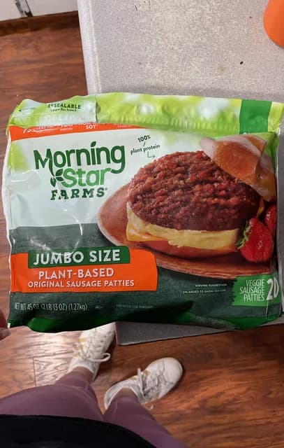 Morning Star Farms Jumbo Size Plant-Based Original Sausage Patties