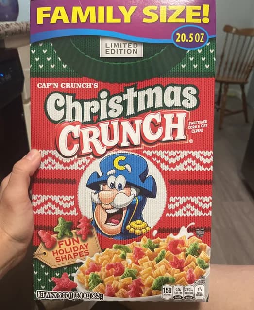 Cap'N Crunch'S Christmas Crunch Limited Edition Sweetened Corn & Oat Cereal