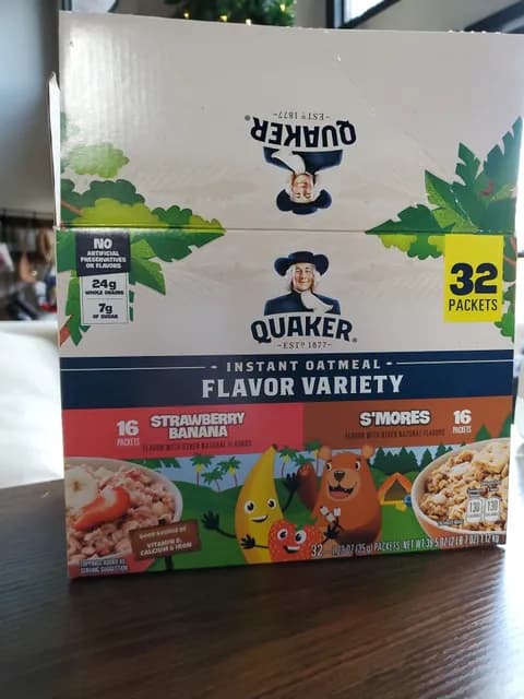 Quaker Instant Oatmeal Flavor Variety Strawberry Banana And S'Mores