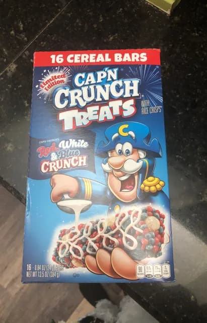 Cap'N Crunch Treats Red, White & Blue Crunch With Rice Crisps Bars