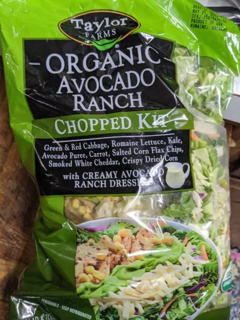Taylor Farms Organic Avocado Ranch Chopped Kit