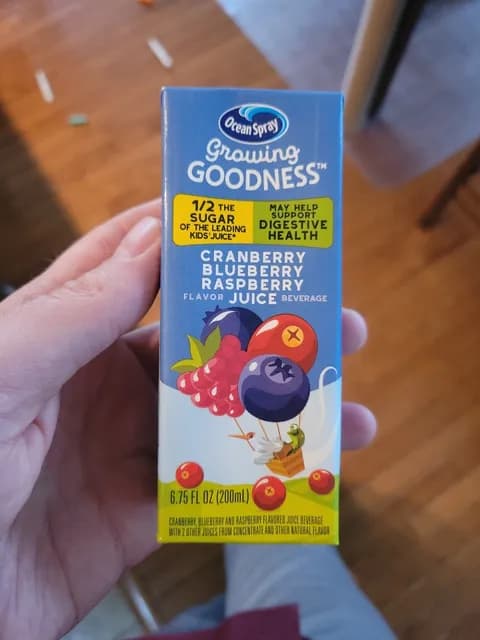 Ocean Spray Growing Goodness Cranberry Blueberry Raspberry Flavor Juice Beverage
