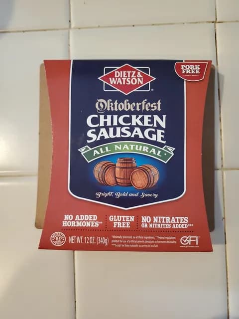 Dietz & Watson Gluten Free All Natural Oktoberfest Chicken Sausage