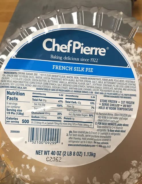 Chef Pierre French Silk Pie