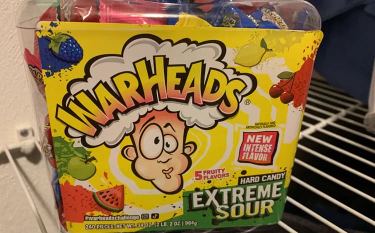 Warheads 5 Fruity Flavors Extreme Sour Hard Candy