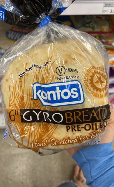 Kontos Gyro Bread Pre-Oiled