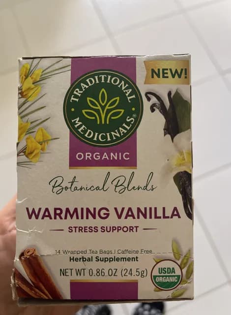 Traditional Medicinals Organic Botanical Blends Warming Vanilla Tea