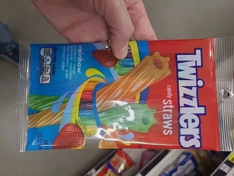 Twizzlers Candy Straws Rainbow: Strawberry, Orange, Lemonade, Watermelon, Blue Raspberry, Grape Artificially Flavored