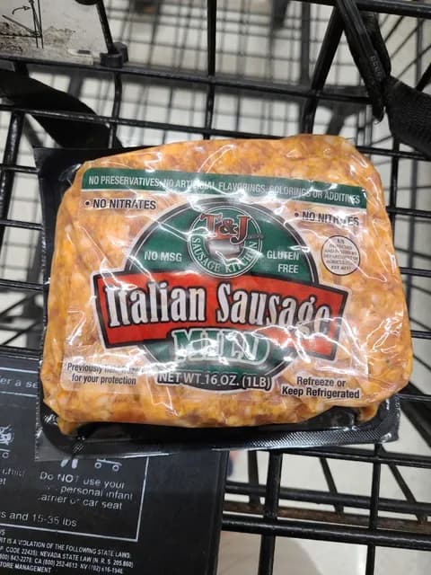 T&J Sausage Kitchen Mild Italian Sausage
