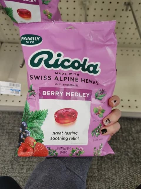 Ricola Berry Medley Oral Anesthetic Wrapped Drops
