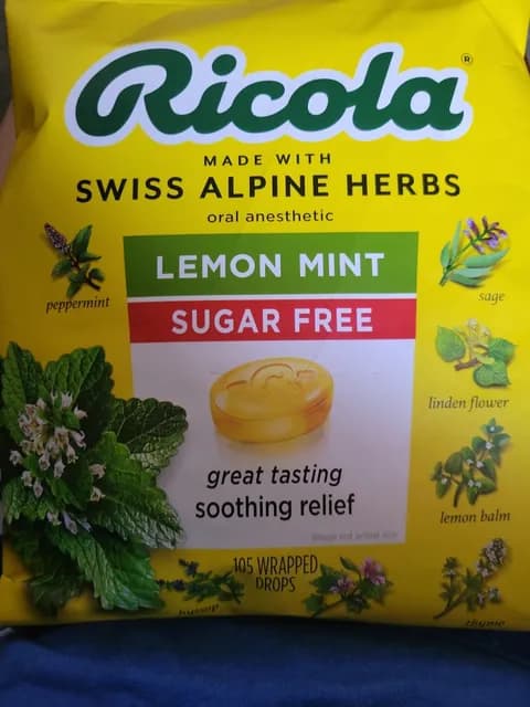 Ricola Sugar Free Lemon Mint Drops