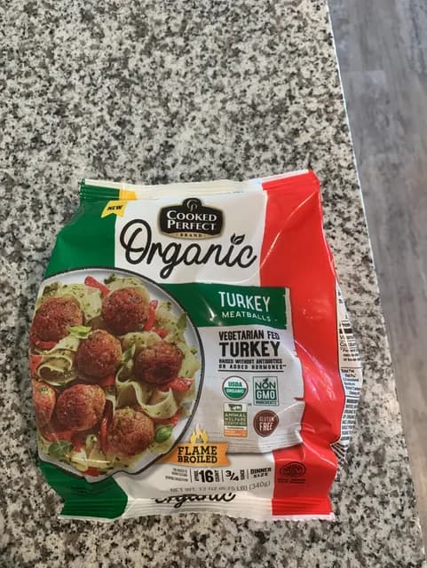 Cooked Perfect Organic Turkey Meatballs