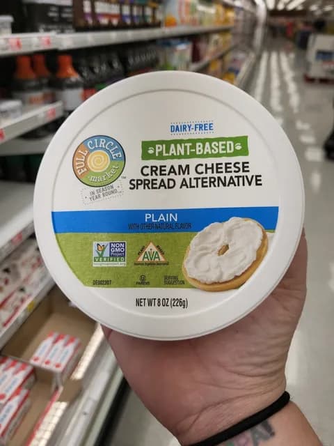 Full Circle Market Dairy-Free Plant-Based Cream Cheese Spread Alternative Plain