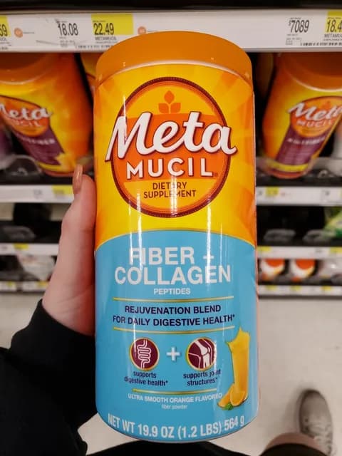 Metamucil Fiber + Collagen Peptides Orange Fiber Powder