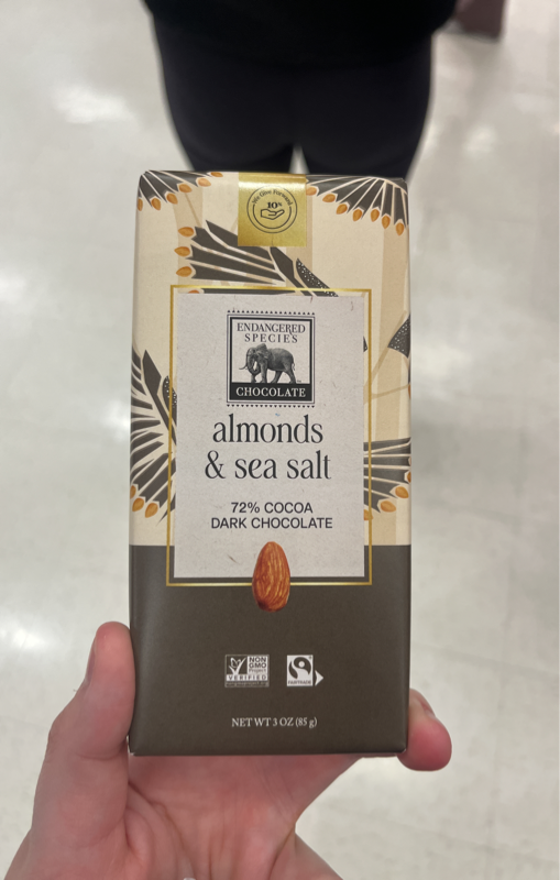 Is it Tree Nut Free? Endangered Species Chocolate Almonds Sea Salt + Dark Chocolate