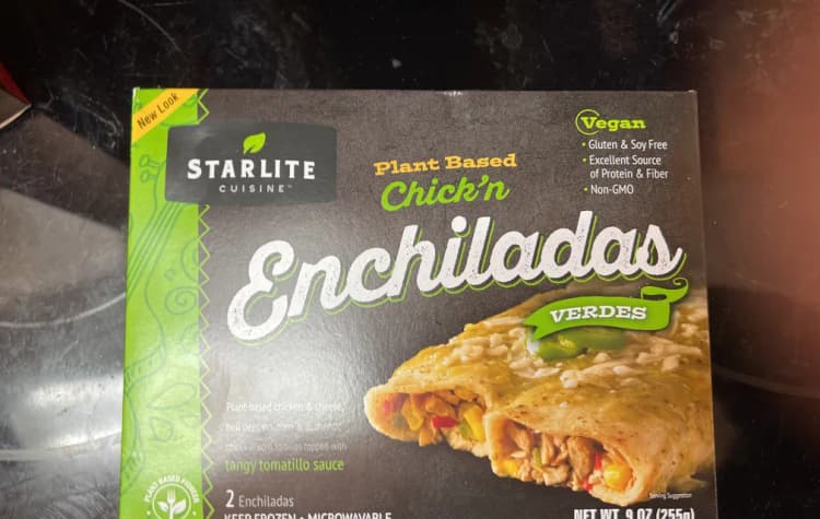 Starlite Cuisine Plant Based Chick'N Enchiladas Verdes