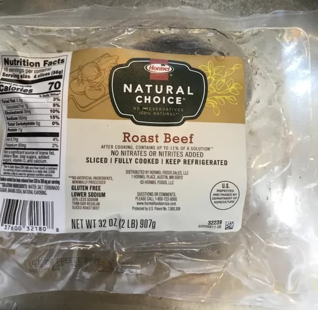 Hormel Natural Choice Roast Beef Sliced
