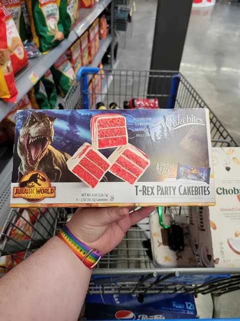Cookies United The Original Cakebites Jurassic World Dominion T-Rex Party Cakebites Grab & Go!