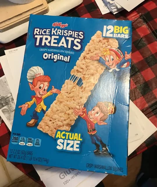 Kellogg'S Rice Krispies Treats Original Crispy Marshmallow Squares 12 Big Bars