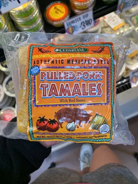 Cedarlane Authentic Mexican Style Pulled Pork Tamales With Red Sauce