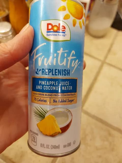 Dole Fruitify Replenish Pineapple Juice And Coconut Water