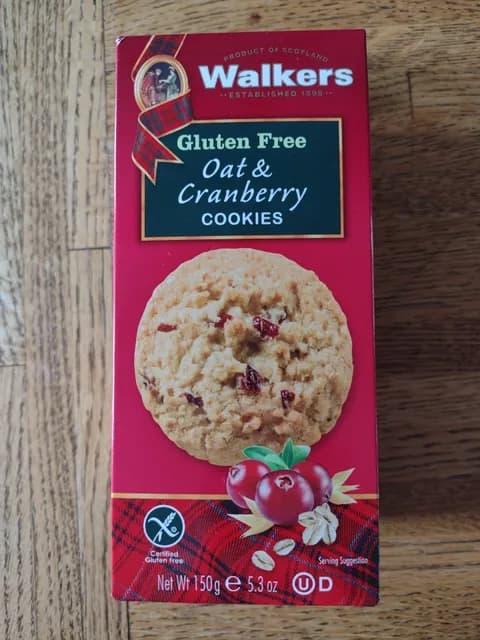 Walkers Gluten Free Oat & Cranberry Cookies