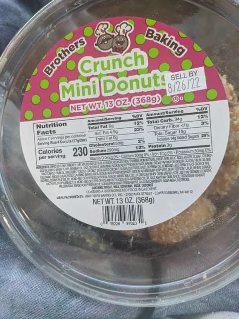Brothers Baking Crunch Mini Donuts