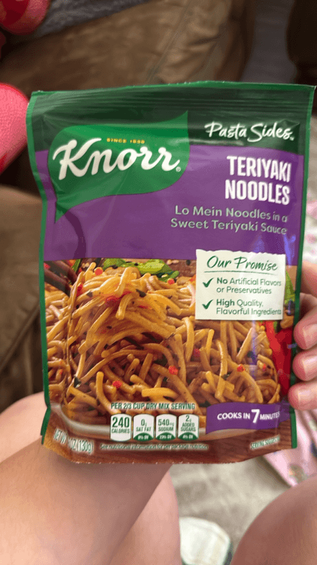 Is it Honey Free? Knorr Asian Sides Lo Mein Teriyaki Noodle Pouch