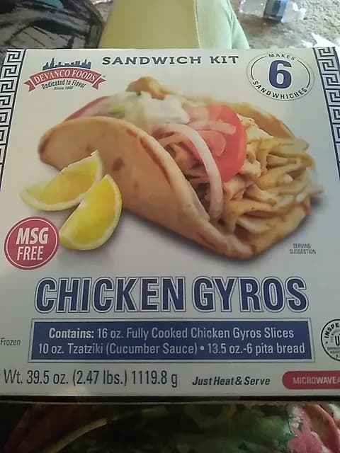 Devanco Foods Chicken Gyros Sandwich Kit