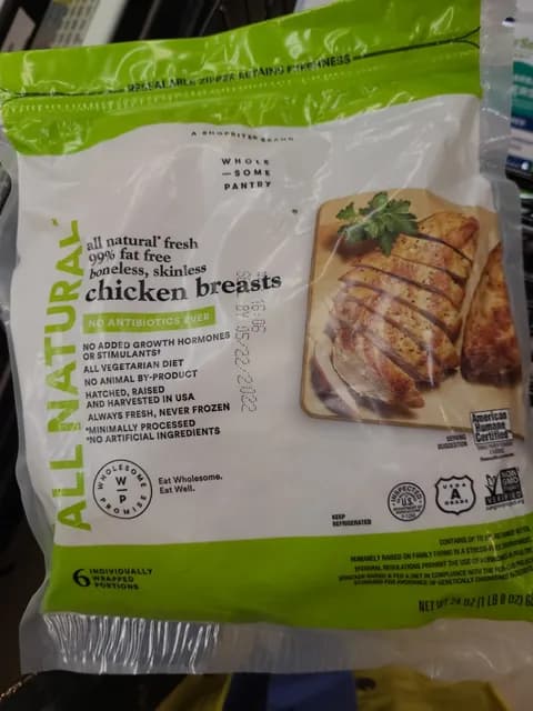 Wholesome Pantry All Natural Boneless, Skinless Chicken Breasts