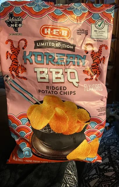 H-E-B Limited Edition Korean Bbq Ridged Potato Chips