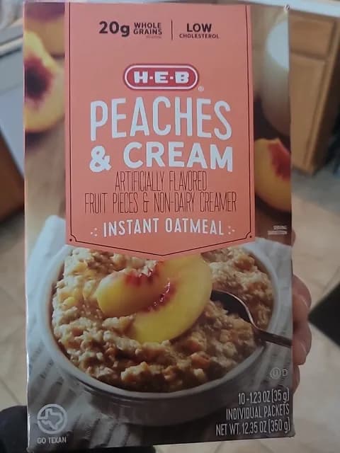H-E-B Peaches & Cream Instant Oatmeal