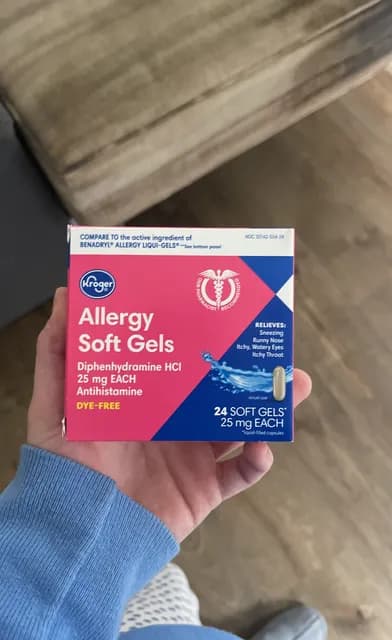 Kroger Diphenhydramine Hcl Dye-Free Allergy Soft Gels