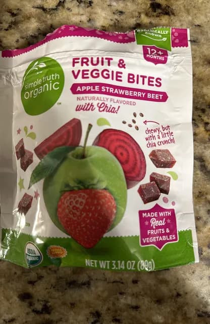 Simple Truth Organic Apple Strawberry Beet With Chia Fruit & Veggie Bites
