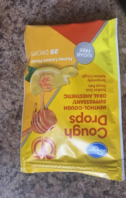 Kroger Cough Drops Honey Lemon Flavor