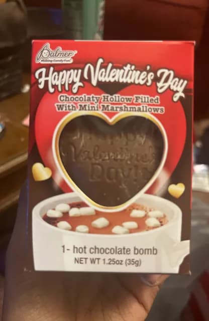 Palmer Happy Valentine'S Day Chocolatey Hollow Filled With Mini Marshmallows Chocolate Bomb