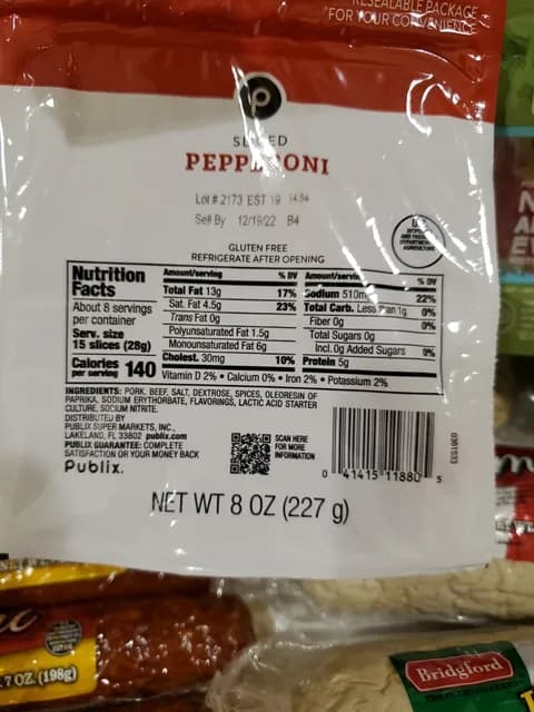 Publix Sliced Pepperoni