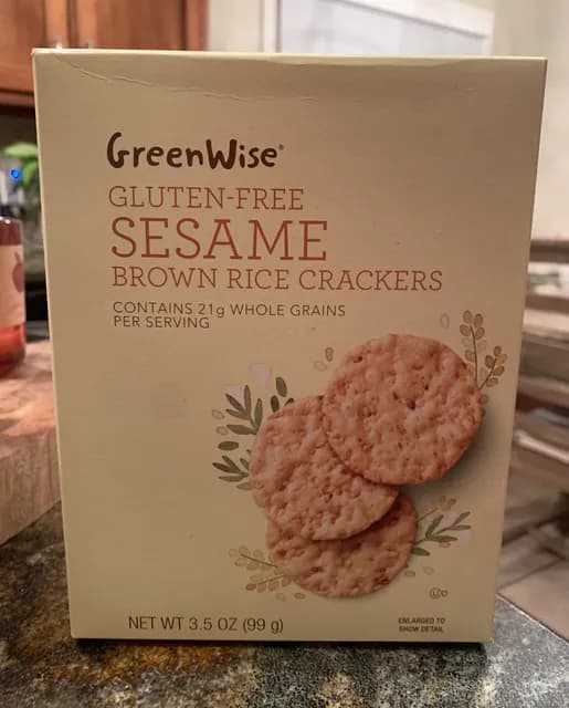 Greenwise Gluten-Free Sesame Brown Rice Crackers