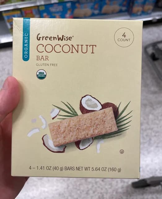 Greenwise Organic Coconut Bar Gluten Free