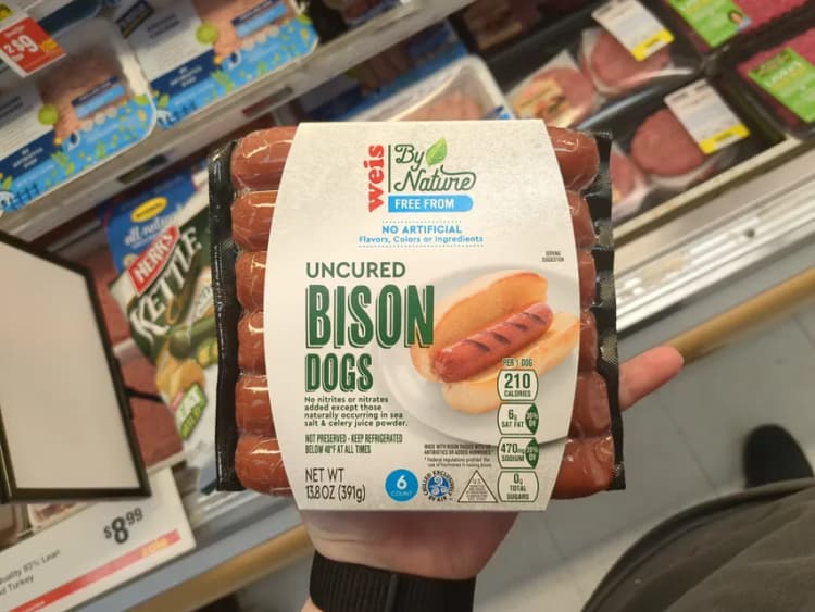 Weis By Nature Free From Uncured Bison Dogs