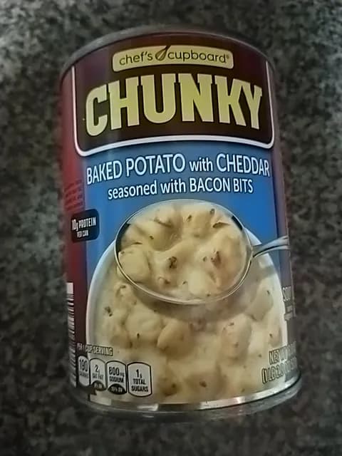 Chef'S Cupboard Chunky Baked Potato With Cheddar Seasoned With Bacon Bits