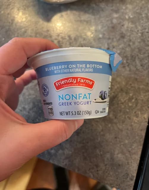 Friendly Farms Blueberry On The Bottom Nonfat Greek Yogurt