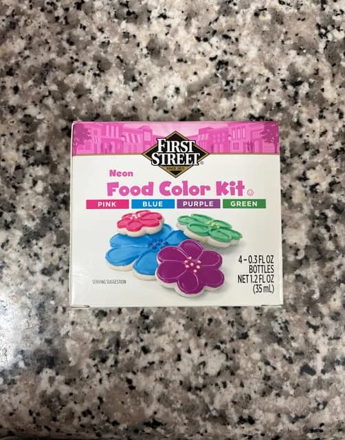 First Street Neon Food Color Kit - Pink, Blue, Purple, And Green