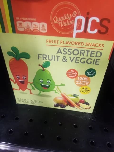 Pics Fruit Flavored Snacks Assorted Fruit & Veggie